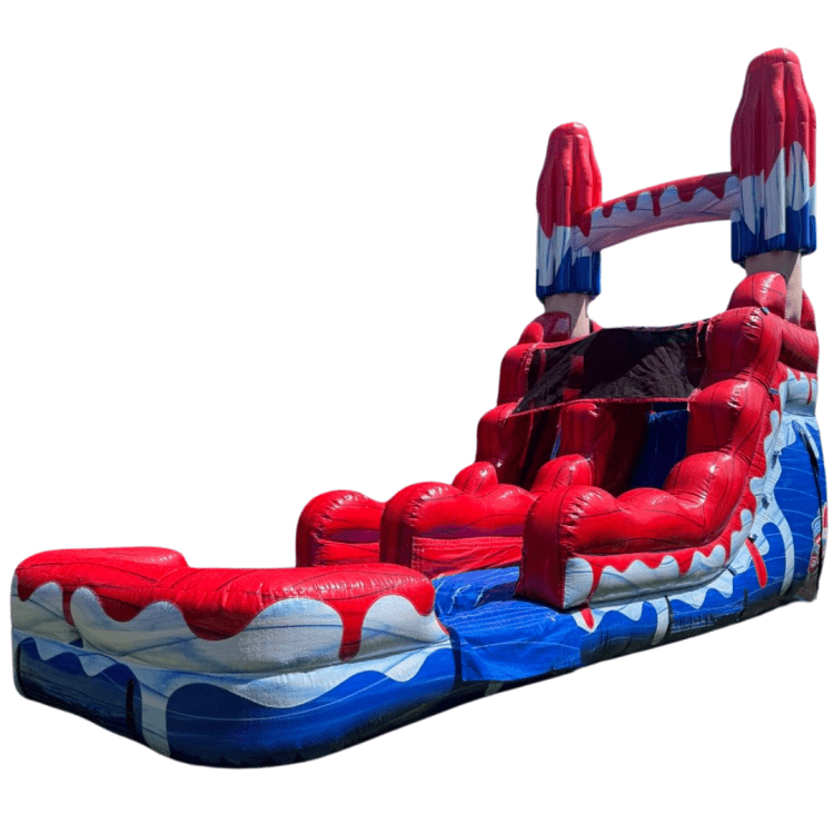 Red white & cool 15' single lane Waterslide